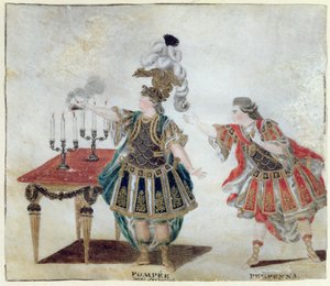 Pompey and Perpenna in the tragedy Sertorius by Corneille, c.1780 by Wirscher